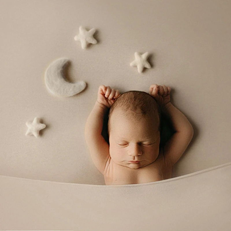 

Baby Newborn Infant Photo Shooting Photography Props Wool Felt Mini Moon Stars