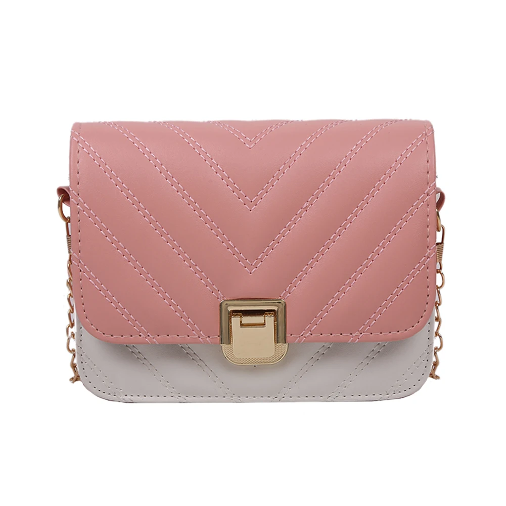 

Fashion Exquisite Shopping Bag Casual Women Leather Shoulder Bags Hit Color Female Square Crossbody Handbags