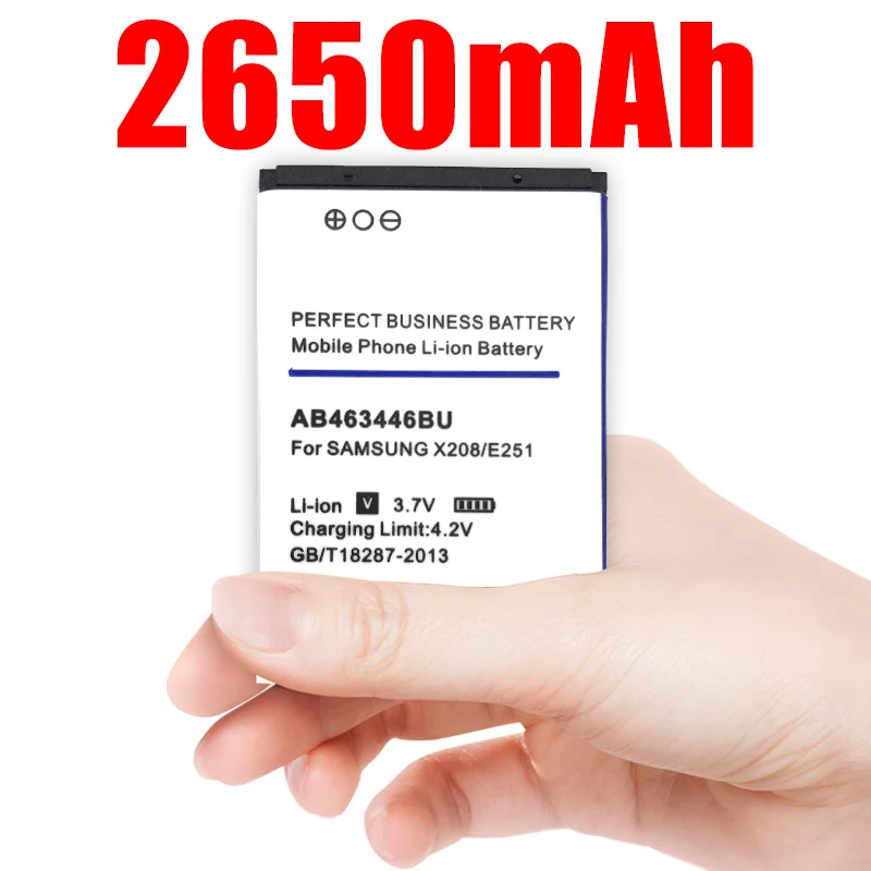Аккумулятор AB463446BU 2650 мАч для Samsung SGH C512 X208 1258 1250 C3300K B189 B309 F299 X969|Аккумуляторы