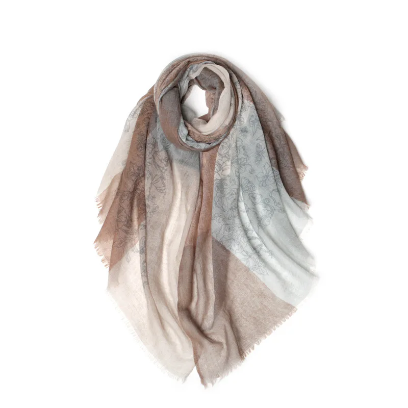 Naizaiga 100% кашемир из Внутренней Монголии женский шарф с весенним принтом роскошный