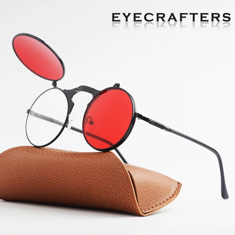 EYECRAFTERS модные круглые солнцезащитные очки в винтажном стиле стимпанк ретро с