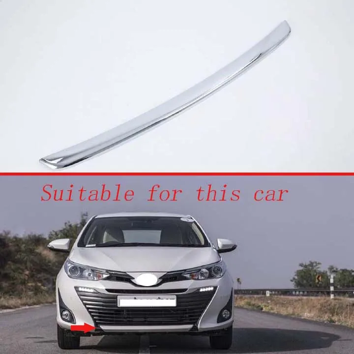 Для Toyota VIOS 2019, украшение для автомобиля, хромированный АБС-пластик перед бампером, крышка бампера, щит, молдинг, нижняя решетка, Стайлинг авт...