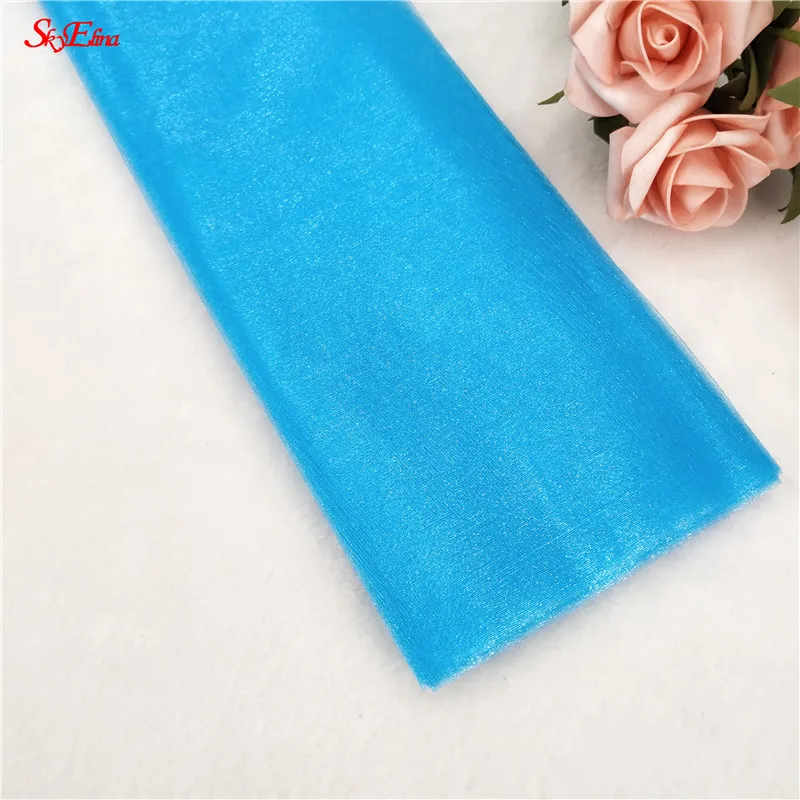 light blue Тюль в рулоне 15 см* 5 м, 48 см* 5 м, юбка-пачка из органзы, украшение для детского душа, Свадебная вечеринка, арка, аксессуары для дверей с цветами, 7zSH015 - Цвет: light blue