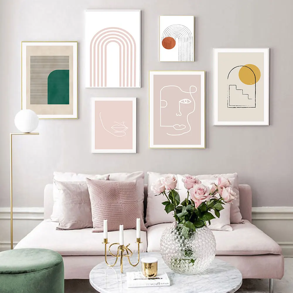 

Abstract Geometry Line Poster Face Canvas Painting Minimalist Art Print Modern Nordic Wall Picture For Living Room Home Decor