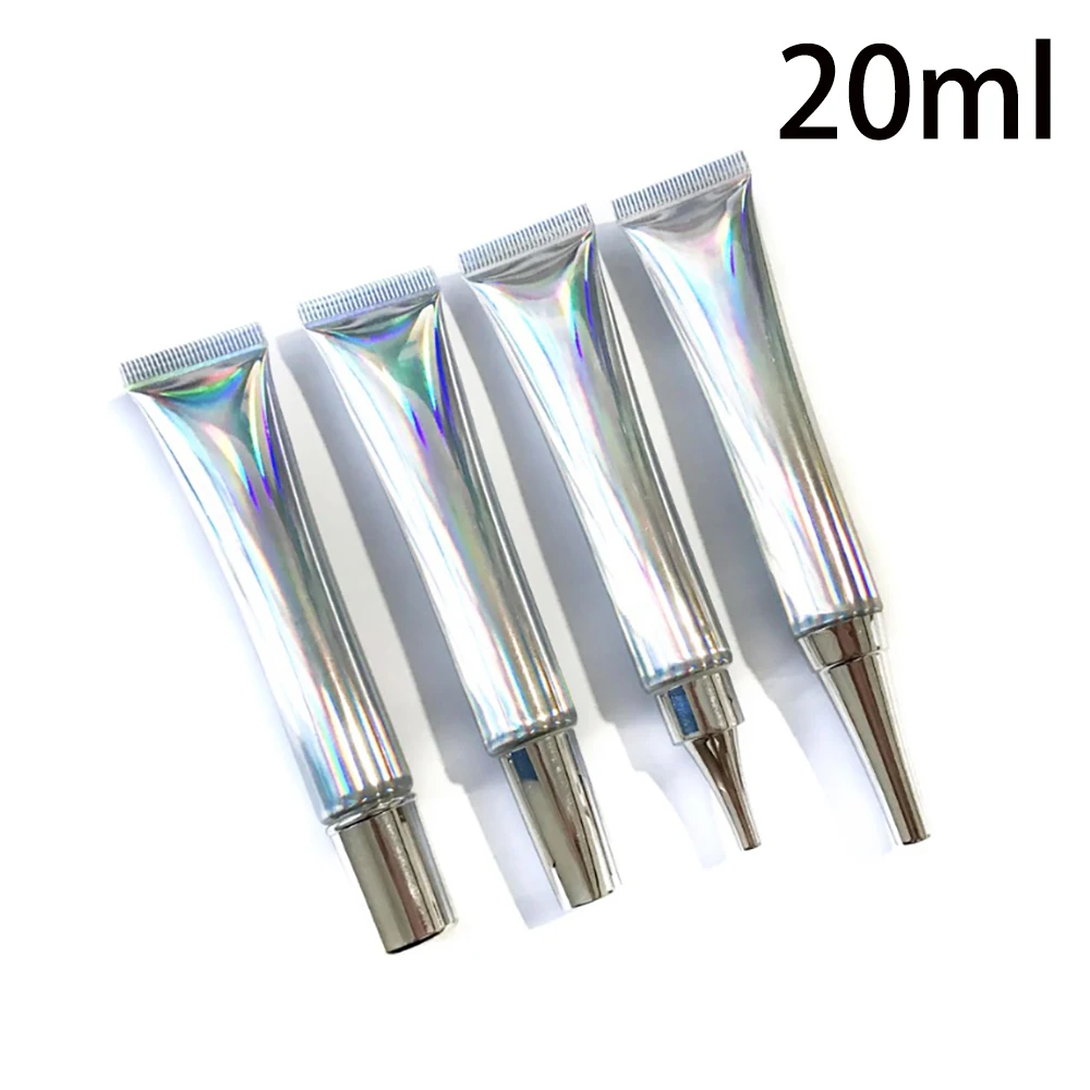 

20ml 20g Plastic Squeeze Bottle Silver Empty Cosmetic Eye Cream Soft Tube Pretty Lipgloss Containers 30pcs Free Shipping