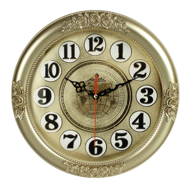 

Large Retro Wall Clock Kitchen Gold Clocks Silent Luxury Wall Watches Home Living Room Bedroom Decoration Nordic Industrial Gift