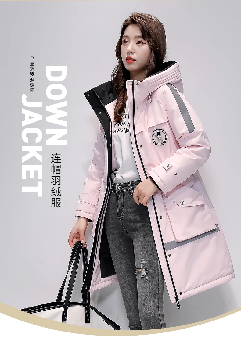 off-Season Mid-Length down Jacket Women's Winter New Waist-Tight Workwear Parka Popular Coat This Year