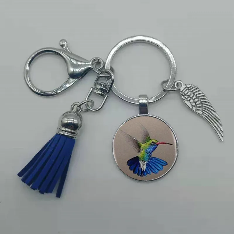 Женская синяя подвеска в виде Колибри украшение хрустальной птицы стеклянный