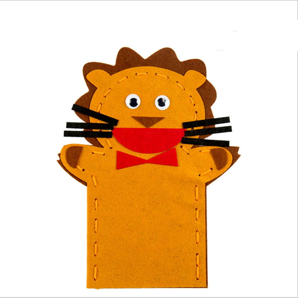 

3pc Cute Animals DIY Sewing Kit Kids Felt Toys For Children Hand Puppet Theater Craft Fabric Story Telling Glove Educatioal Doll