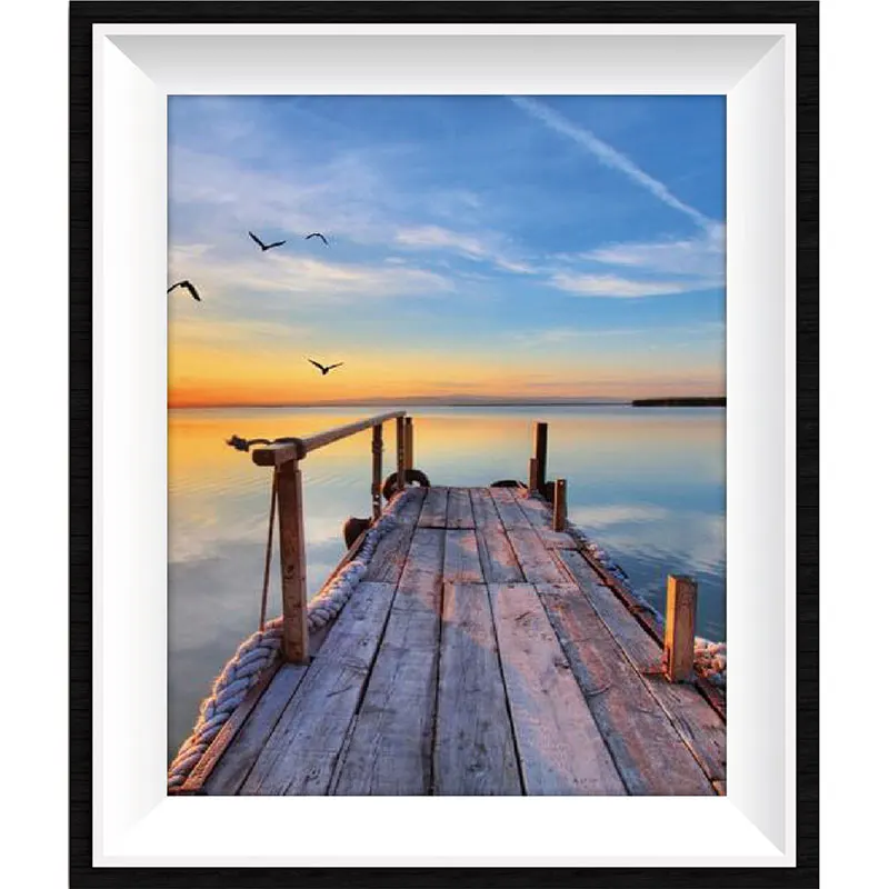 

Алмазная 5D картина «сделай сам», набор инструментов для вышивки крестиком, картина маслом, Приморский мост, круглая Алмазная вышивка, мозаи...