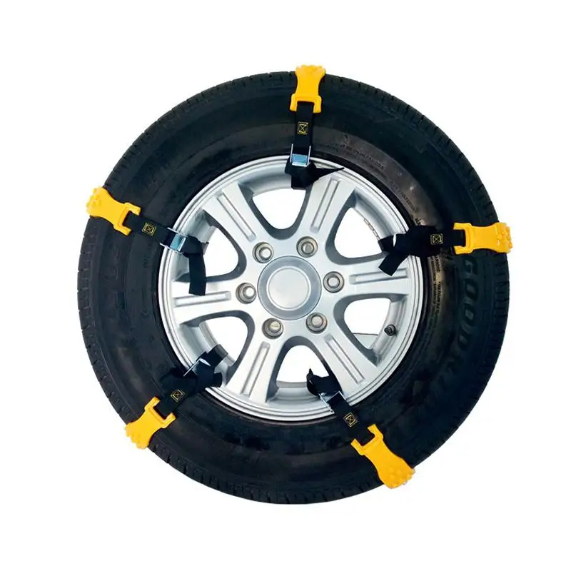 yellow HiMISS 10 шт./компл. автомобиль снег шины цепи из говяжьих сухожилий; машины колесо противоскользящие цепочка из ТПУ - Название цвета: yellow