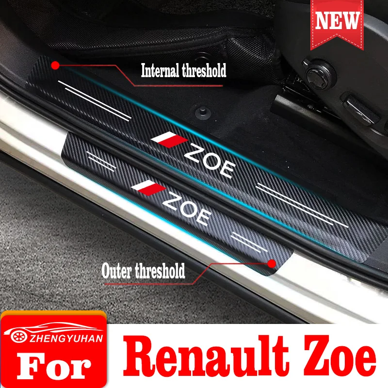 

Car Door Sill Protector Sticker For Renault Zoe 2010-2020 PU Leather Car Trunk Threshold Protective Stickers Styling Accessories