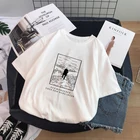 Черно-белая футболка с принтом Ван Гога, модные топы с коротким рукавом, футболки, повседневная футболка, женская уличная футболка в стиле хип-хоп