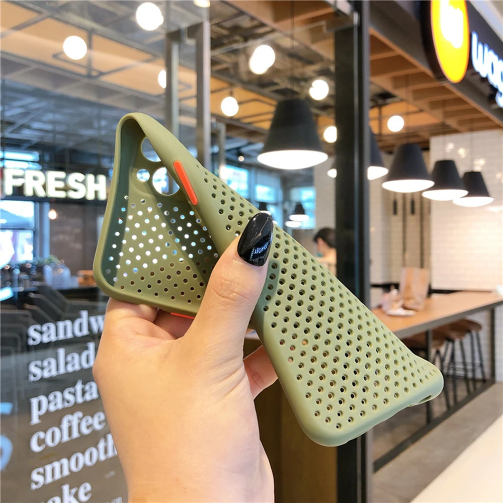 Чехол для телефона из жидкого силикона мягкий чехол с отверстиями отвода тепла