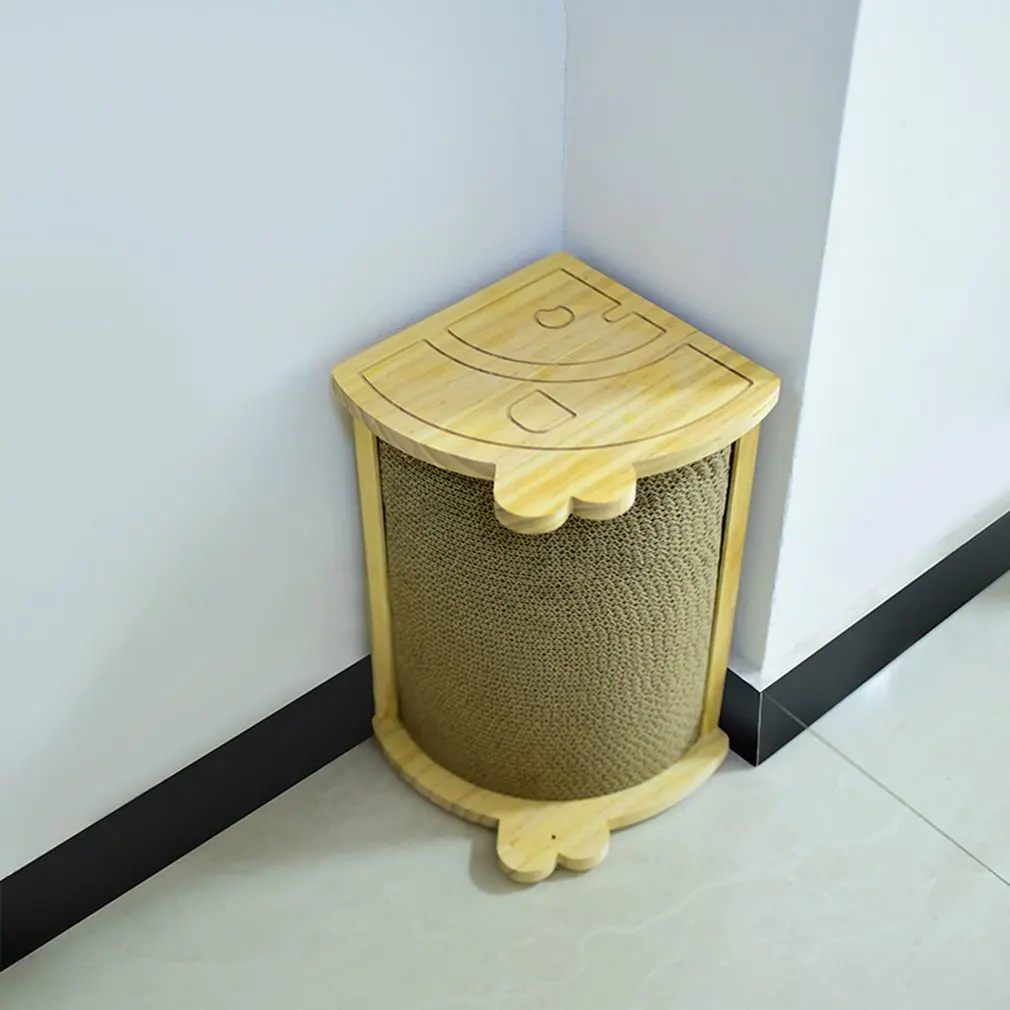 Сменные гофрированные стойки для кошек из массива дерева угловые когтеточки