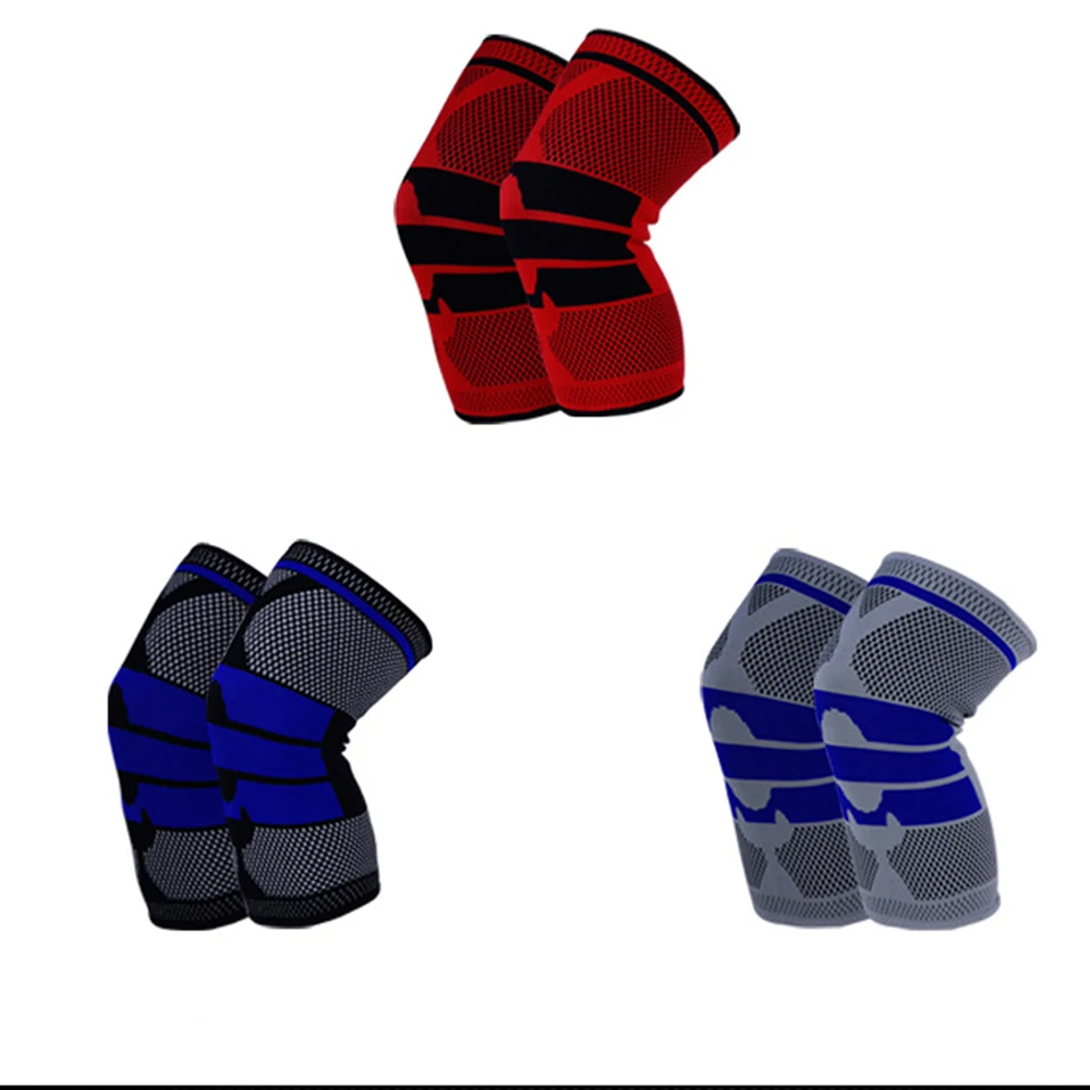 

1/2 pcs Knee Patella Protector Brace Silicone Spring Knee Pad Basketball Running Compression Knee Sleeve Support Sports Kneepads