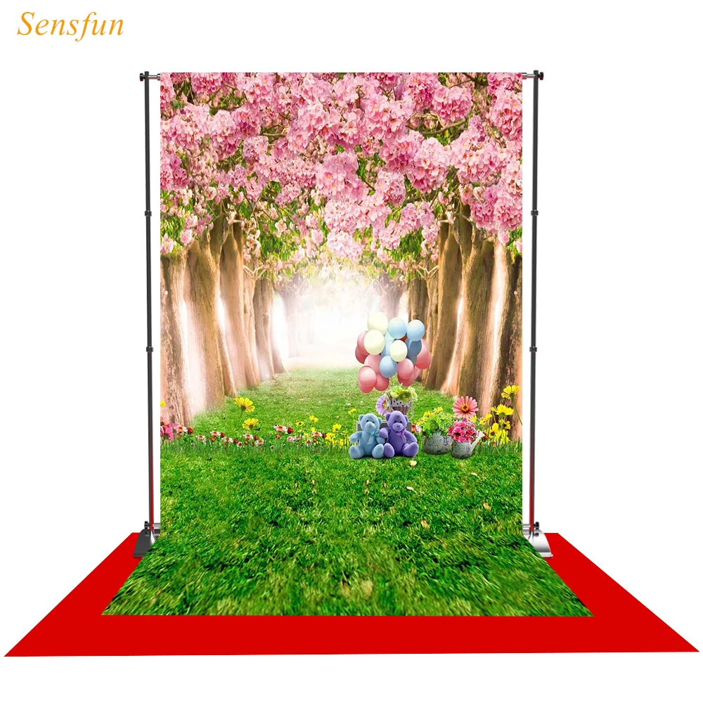 LEVOO фон для фотосъемки с изображением цветущих деревьев Весна травяная игрушка