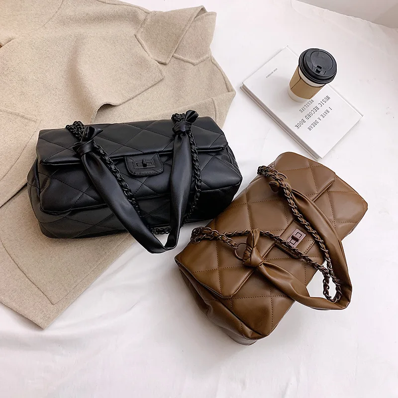 

Women's bag 2021 new fashion large-capacity chain one shoulder underarm bag rhomboid tote bag