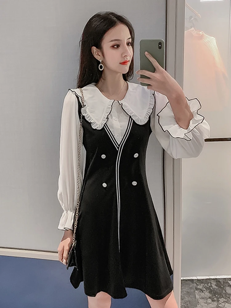 Облегающее черное сексуальное платье корейские винтажные женские платья Vestidos