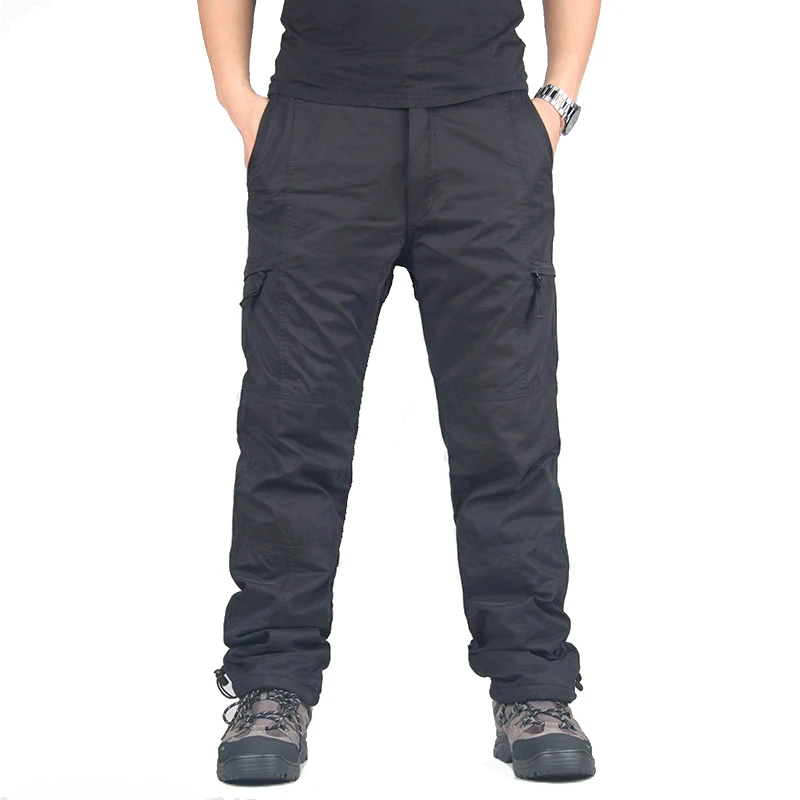 Зимние толстые флисовые брюки-карго мужские хлопковые военные тактические