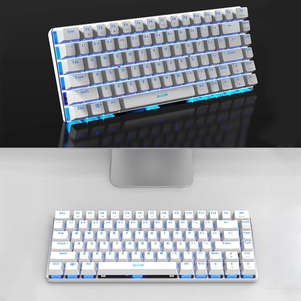 

Ajazz AK33 Mechanical Keyboard 82-Key USB Wired LED Backlight Gaming PC Computer Keypads White Axis Black Axis