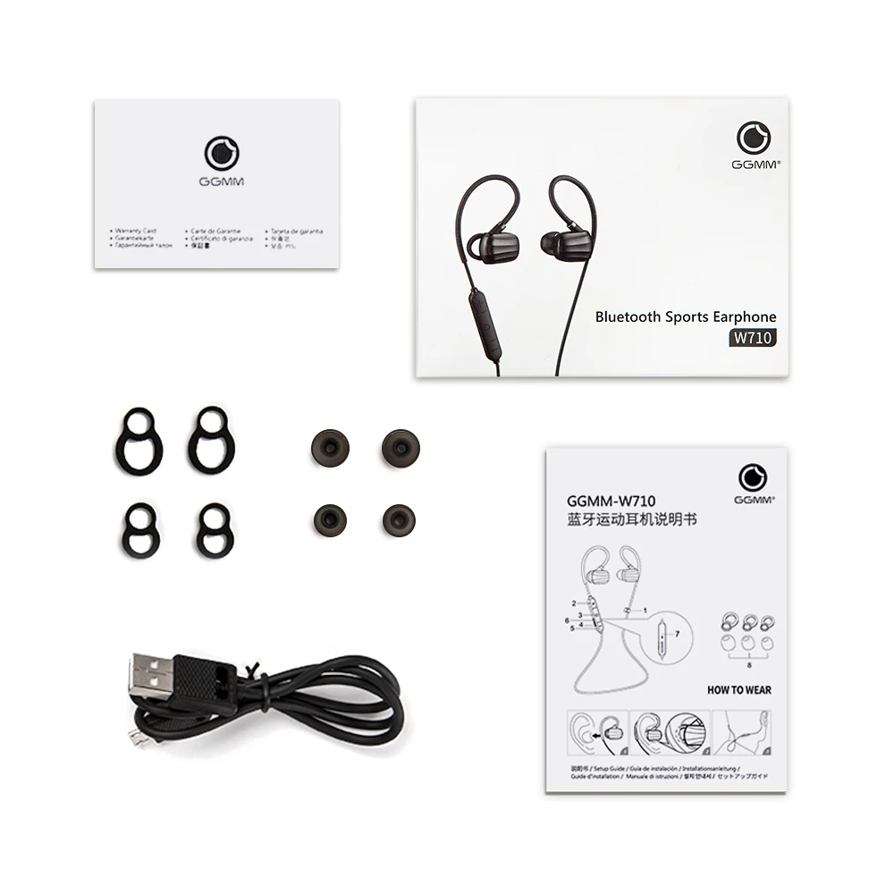 GGMM W710, bluetooth-наушники с защитой от пота, беспроводные наушники, уличные спортивные наушники с микрофоном, стерео наушники, гарнитура для бега
