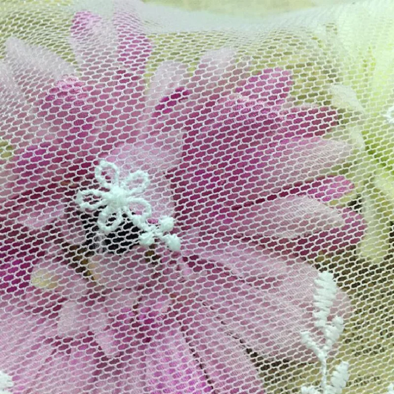 Белые вышитые цветы 19 см кружевная ткань с широкой отделкой лента из ткани DIY