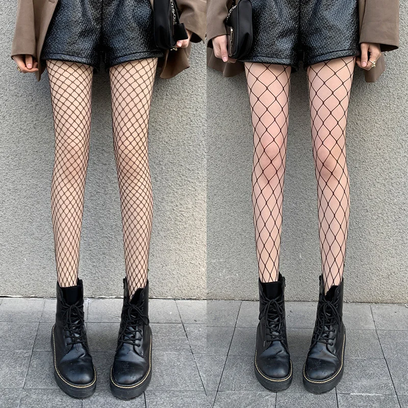 Female Fishnet Stockings Pantyhose Hollow Out Sexy Black Women Calcetines Party Hosiery Sexy Mesh Club Tights Panty Stocking
