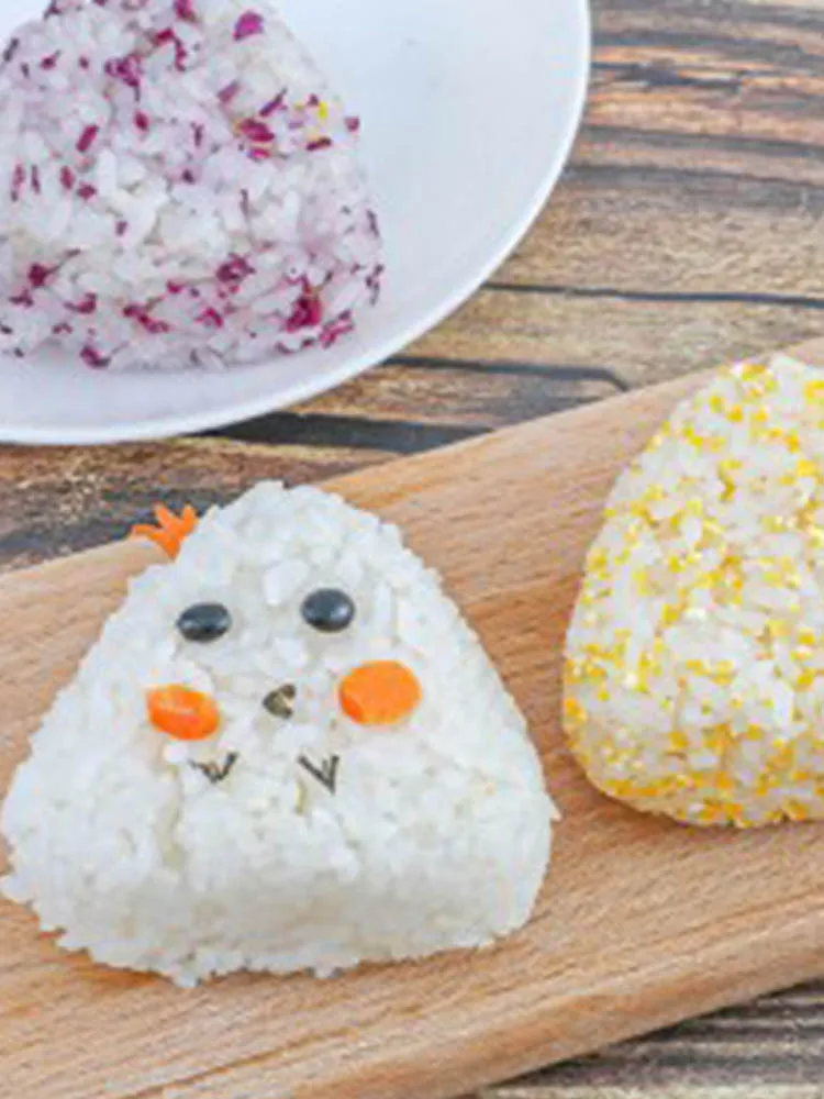 

Japanese Rice Ball Maker Mould Portable Triangular Sushi Mould Double Rice Ball Making Mold Baby Children Small Sushi Greater