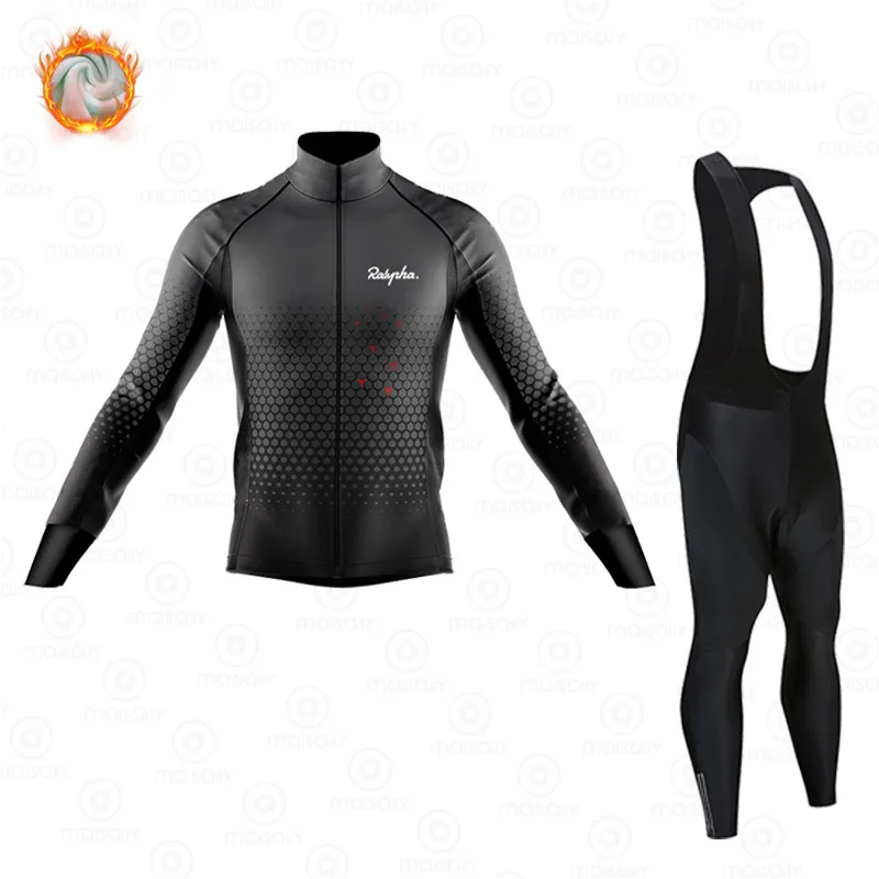 

Ralvpha Winter Thermal Fleece Cycling Jersey Set 2021 Racing Bike Cycling Suits Mountian Bicycle Cycling Clothing Ropa Ciclismo