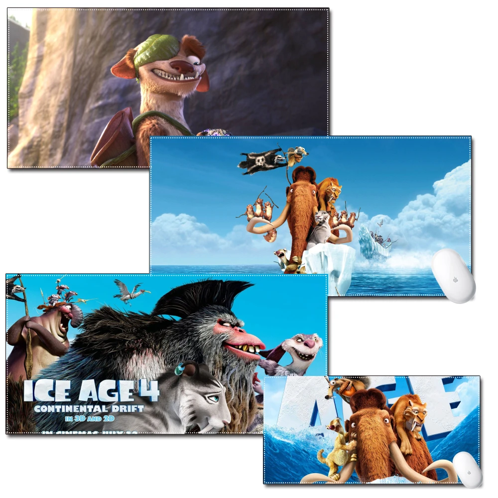 

Mousepad Keyboard Mat Large Computer Gamer High Quality Anti-Slip Pad Cartoon animation Ice Age Collision