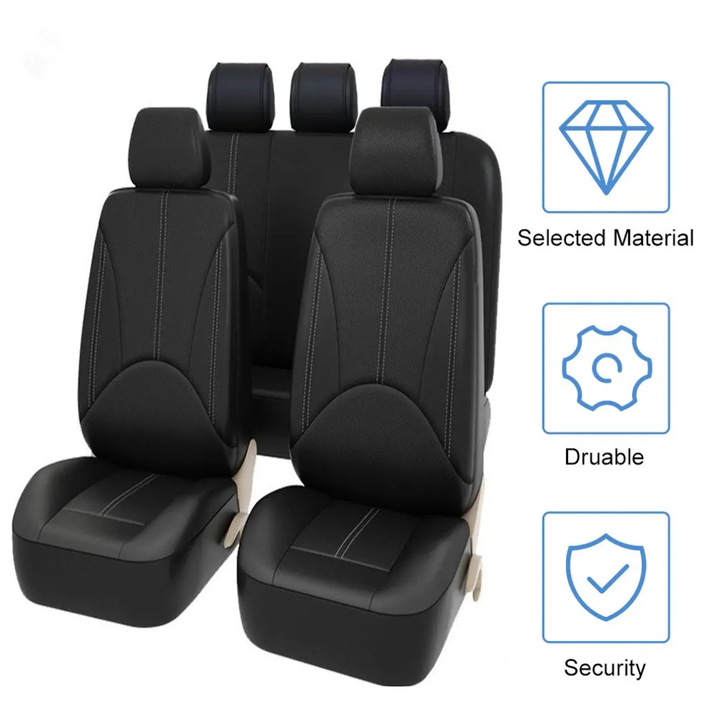 9 шт./компл. модные чехлы для автомобильных сидений из искусственной кожи