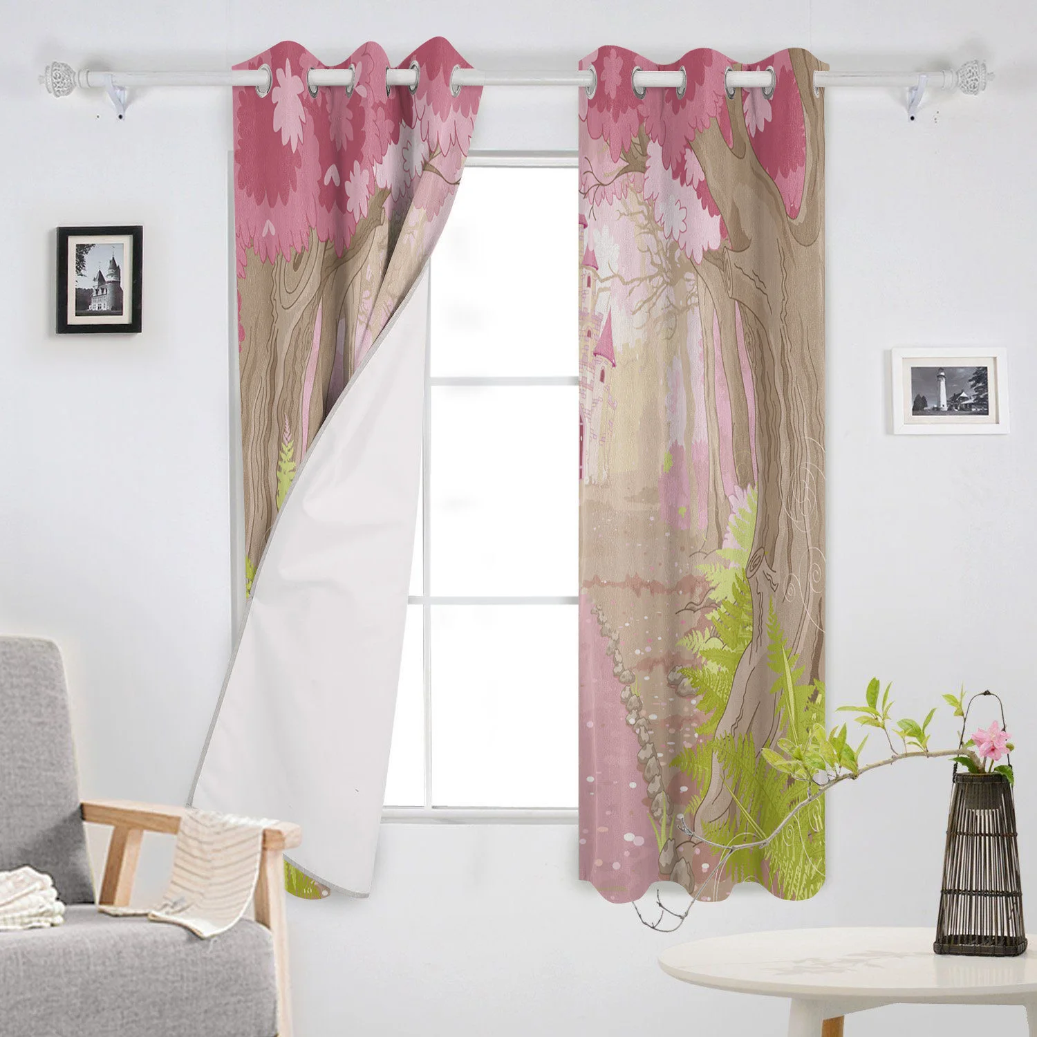 Шторы на окна в виде замка розового цвета современные украшения для гостиной