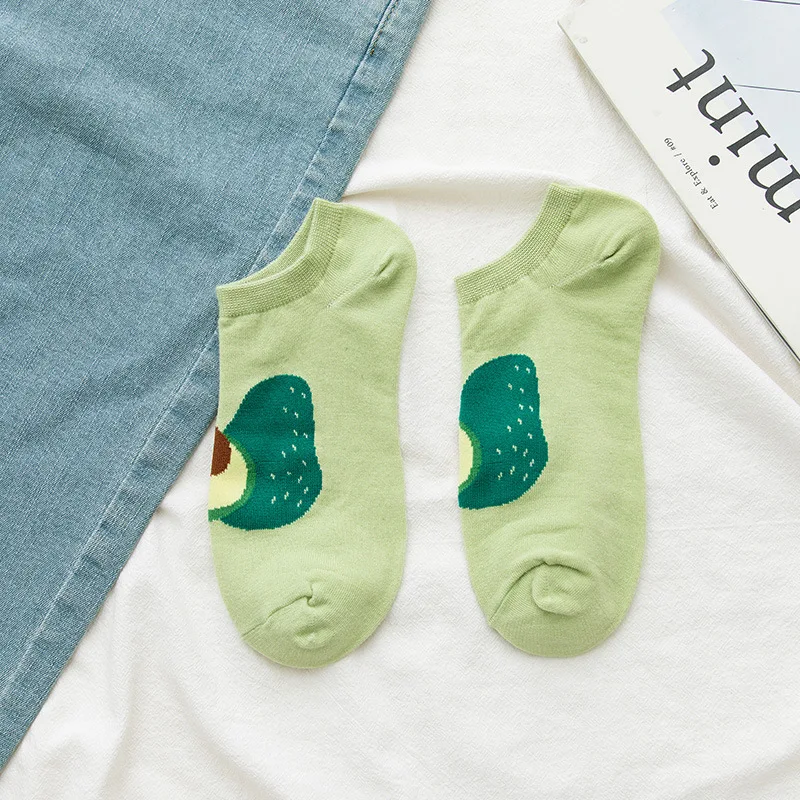 

2020 Women's Socks Short Colorful Sox Cotton Socks Fruits Fashion Socks Girls Banana Lemon WaterMelon Boat Socks