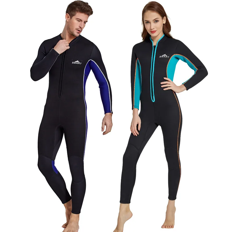 

Sbart Couple Sun Protection Wetsuit 3MM Long Sleeve Thick Warm One-piece Swimsuit Surfing Scuba Diving Jellyfish Snorkeling Suit