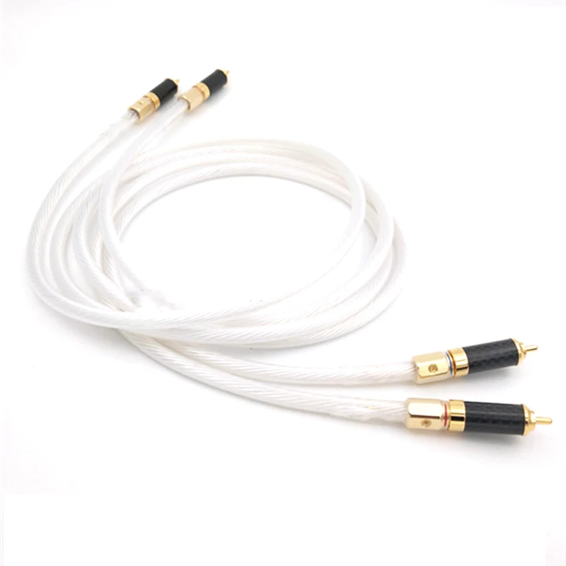1 пара 5N посеребренный кабель OCC RCA аналоговый аудио для домашнего кинотеатра DVD ТВ