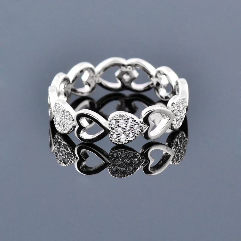 SINLEERY Романтические полые сердца для женские кольца цвета розового золота