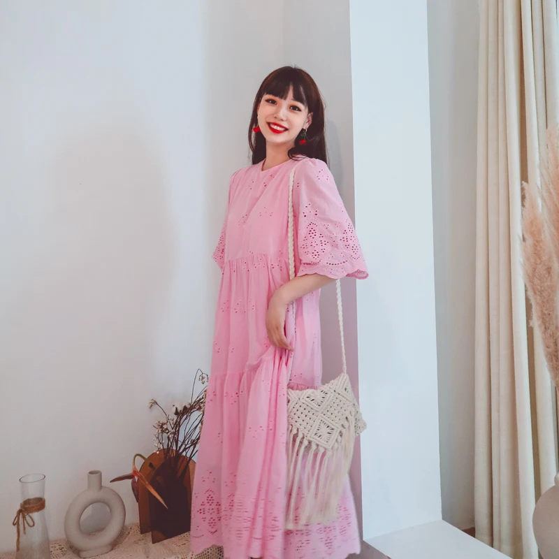 SMTHMA 2022 новое модное кружевное открытое летнее платье с вышивкой женское