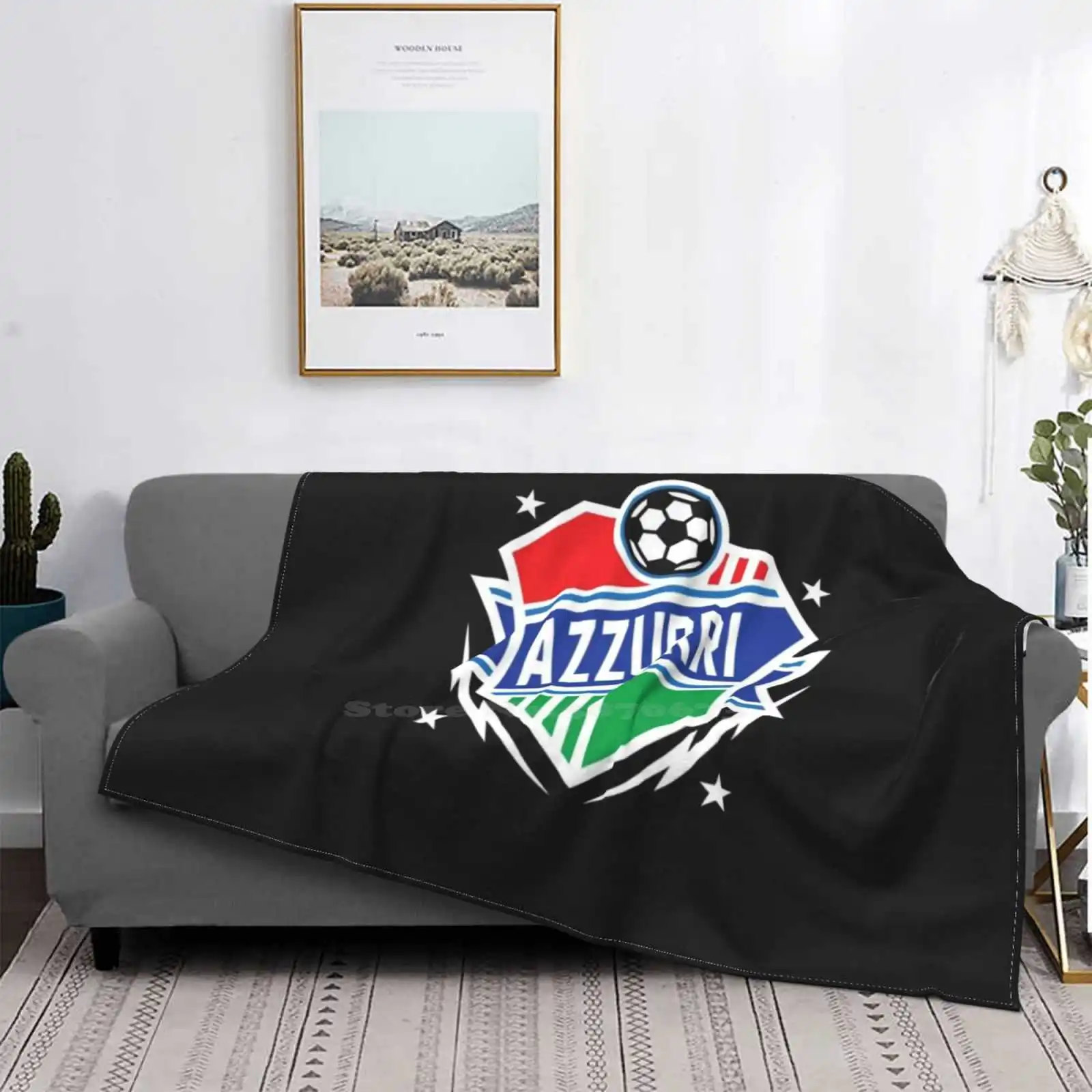 

Manta suave de fútbol de Italia, Azzurri, estilo de tendencia de Europa, divertida, a la moda, Italia, Azzurri, fanático de los