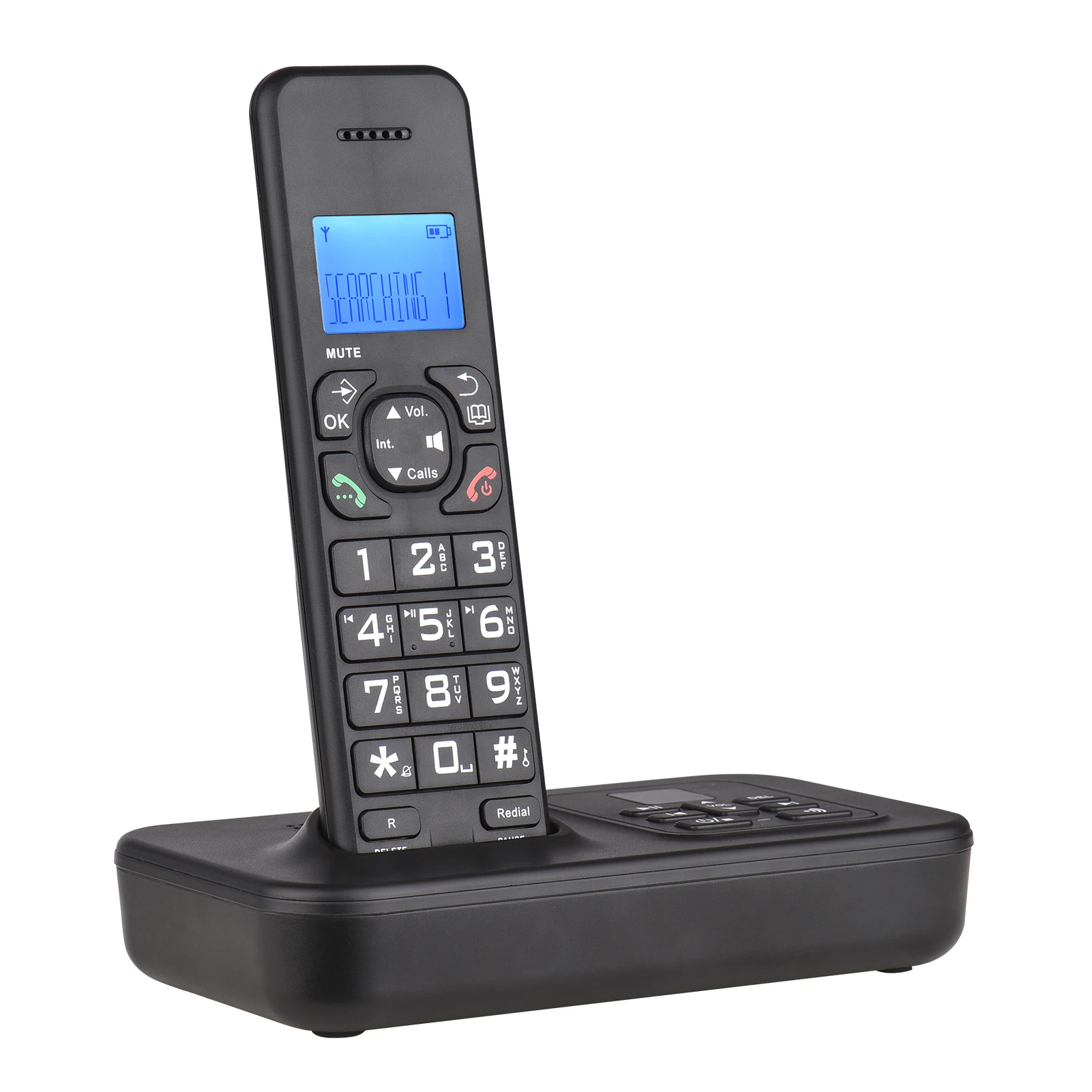 Expandable Cordless Phone System with Telephone Answering Machine 3 Lines LCD Display Hands-free Calls 16 Languages for Office