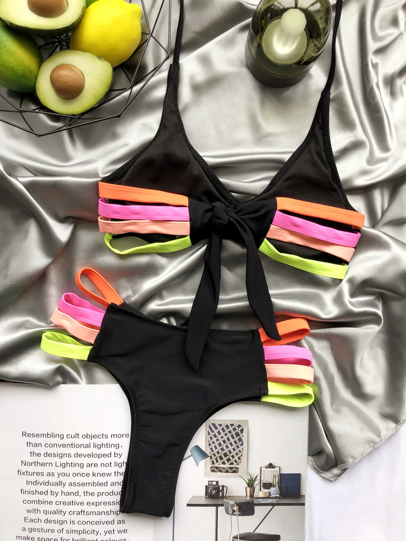 

Women's Swimsuits Sexy Swimwear Patchwork Bikini 2020 Femal Push up Biquini Neon Two-pieces Bikini Set Beachwear Bathing Suits