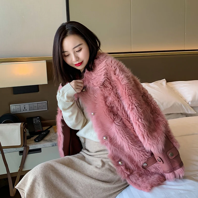 

2020 Women's Natural Fur Coat Sheep Shearling Female Jacket Autumn Winter Clothes Women Coats Mujeres Abrigos S8569 Pph1626