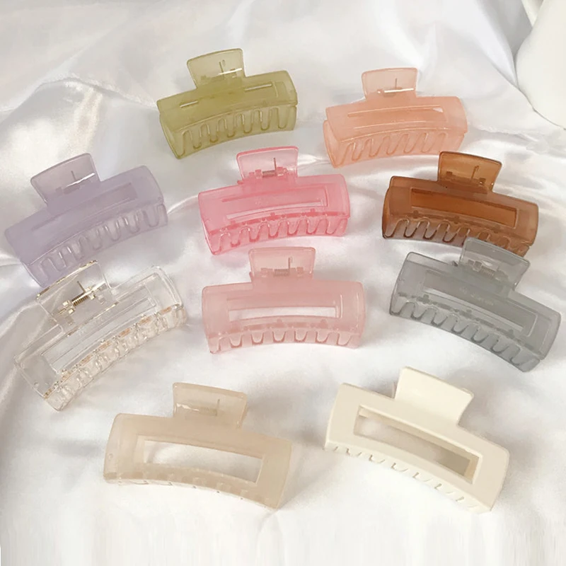 

New Geometric Hair Claws Clip Large Elegant Hairpins Headwear for Women Girls Square Crabs Clip Hair Accessories High Quality
