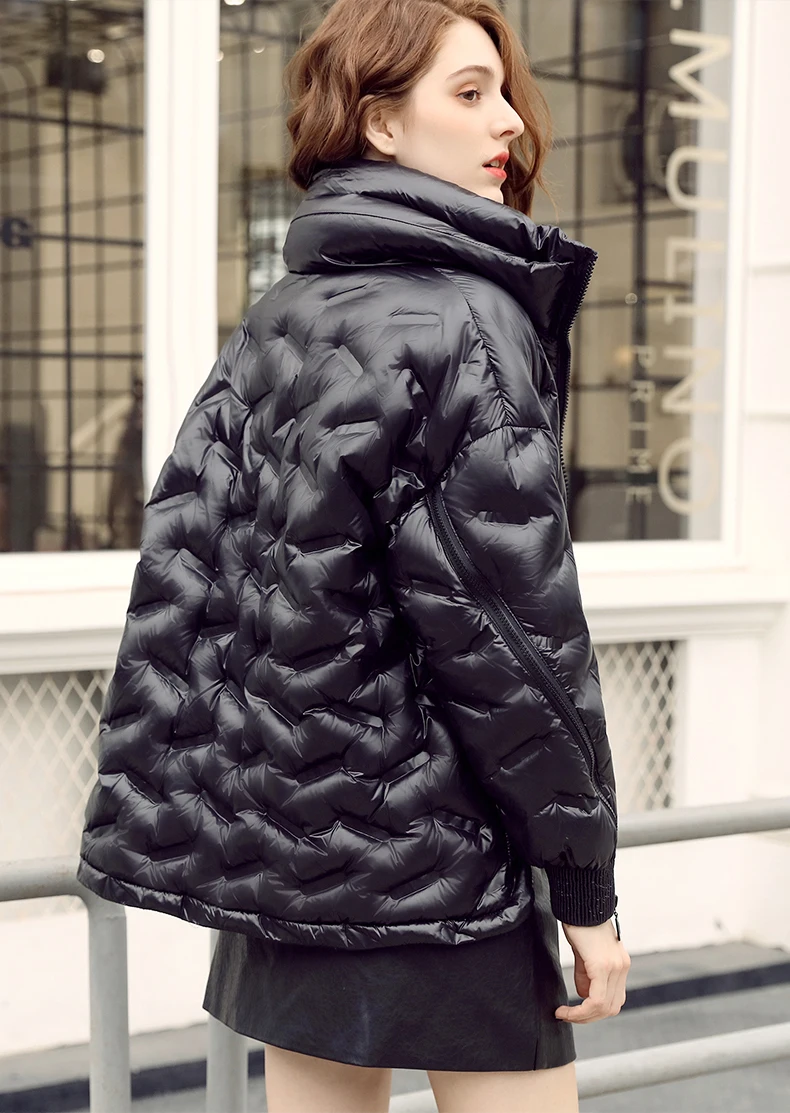 Женское зимнее тонкое пуховое пальто 2019 Модный повседневный женский синий