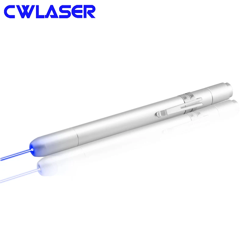 Синяя лазерная указка CWLASER 450 нм ручка с зажимом для презентаций