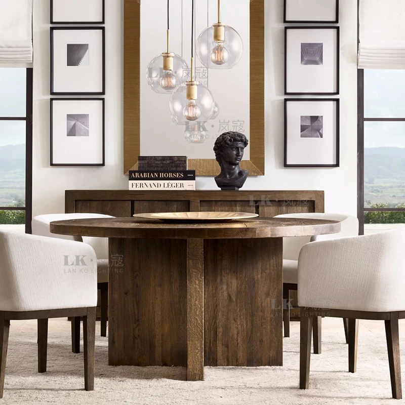 

American industrial wind chandelier Nordic modern minimalist cafe clothing store ball glass restaurant bar chandelier