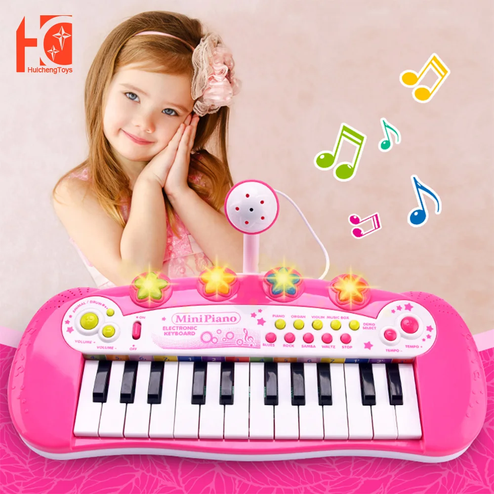 

Children's Educational Musical Piano Microphone Instrument Toys Multi-Function Light Music Singing Performance Pretend Early Le