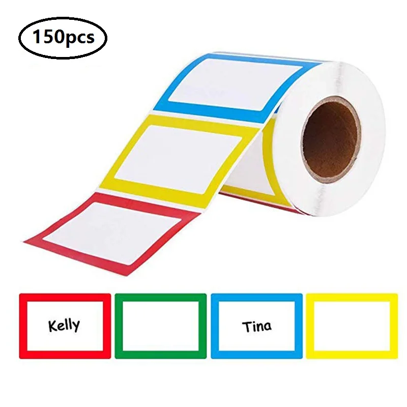 150/300PCS sheets / volume color name label sticker school teacher company business card file classification stationery sticker