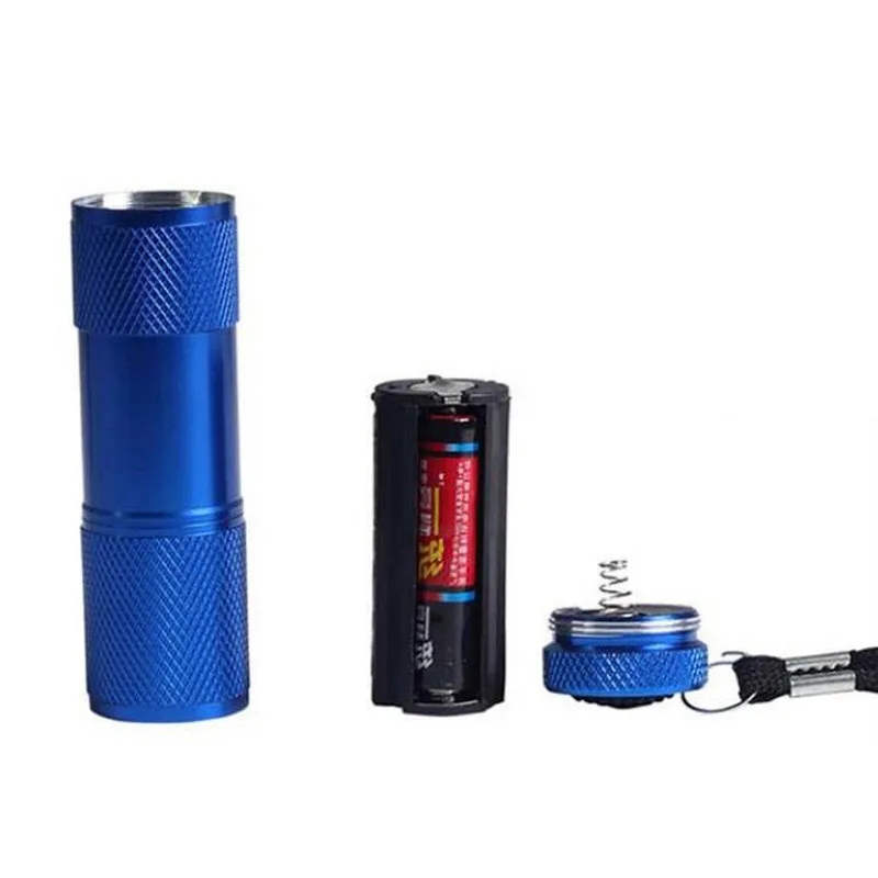 売却 100ピース/ロット9LEDアルミ合金防水ミニled懐中電灯トーチランタンフラッシュルスペンライトプロモーションギフト送料レーザーロゴ