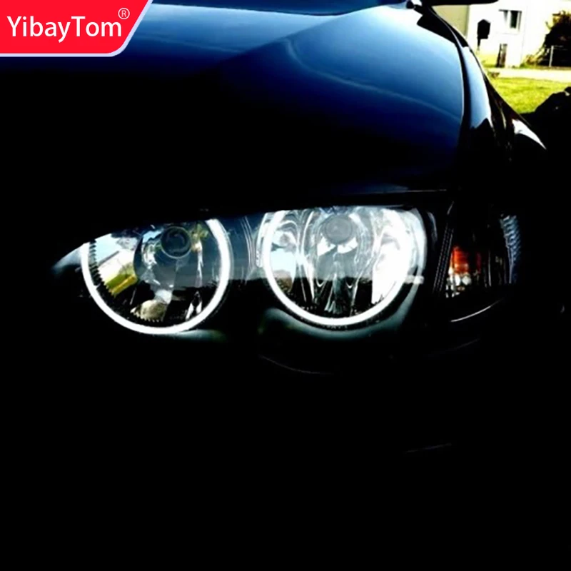 

YibayTom WHITE 6000K CCFL Headlight Halo Angel Demon Eyes Kit angel eyes light for BMW E46 NON PROJECT Coupe Sedan